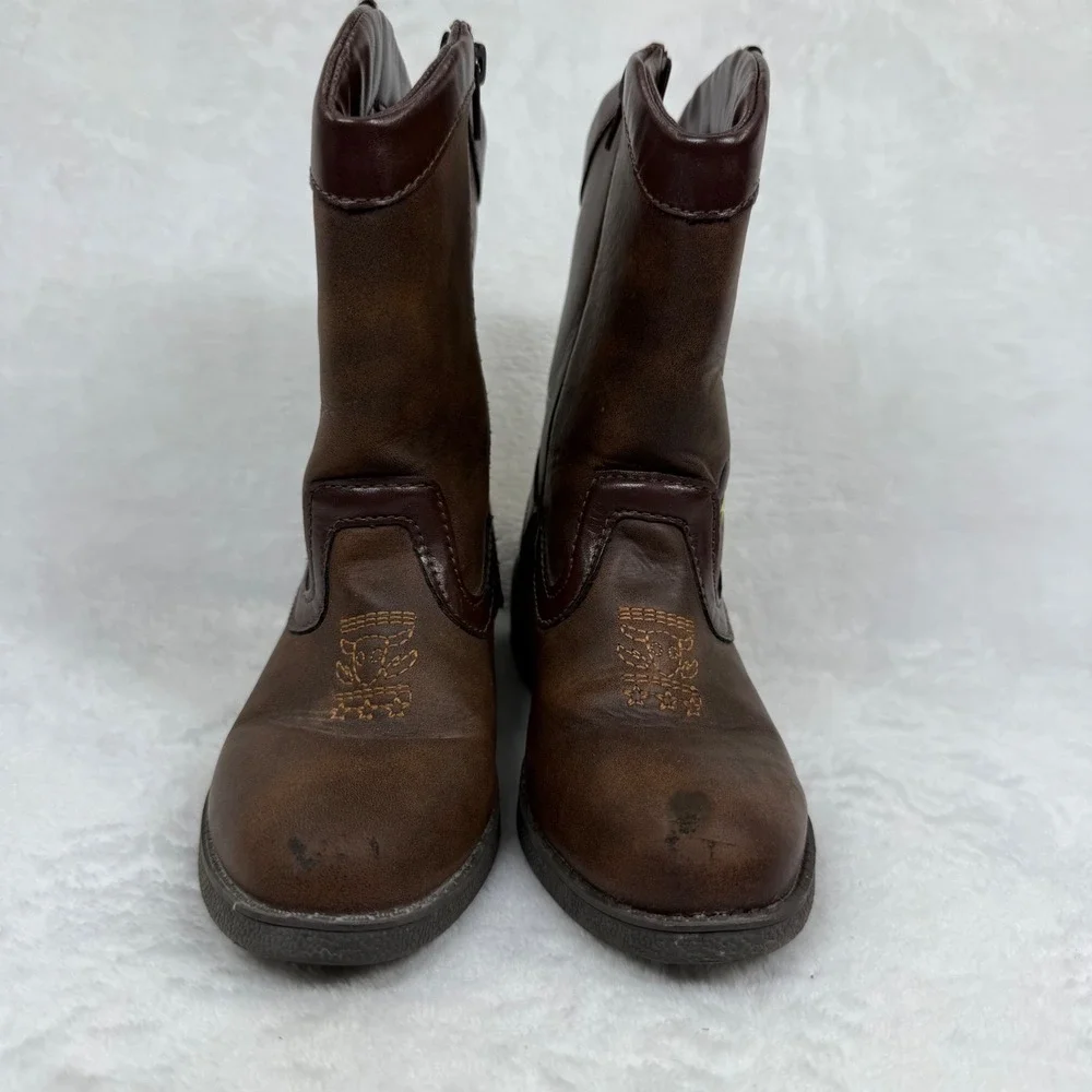 Disney Toy Story Woody Bullseye Kids Cowboy Boots Side‎ Zip Western Shoes 11